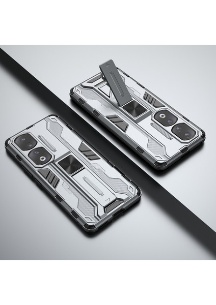 Honor 90 Pro Darbeye Dayanıklı Telefon Kılıfı Kickstand Sert Pc + Yumuşak Tpu Koruyucu Kılıf-Gri (Yurt Dışından) fırsatları