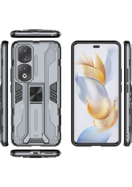 Honor 90 Pro Darbeye Dayanıklı Telefon Kılıfı Kickstand Sert Pc + Yumuşak Tpu Koruyucu Kılıf-Gri (Yurt Dışından) indirimleri