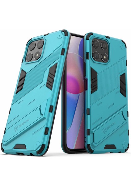 Honor X30I Düşmeye Karşı Destekli Ayak Fonksiyonlu Kombo Pc+Tpu Kılıf Çift Katmanlı Koruyucu Cep Telefonu Kabuğu-Bebek Mavisi (Yurt Dışından) modelleri