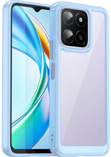 Honor X5B/X5B PLUS/X6A 4G/X6B 4g Kılıf Tpu+Akrilik Koruyucu Şeffaf Telefon Kılıfı-Mavi (Yurt Dışından)