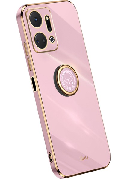 Xınlı For Honor X7A 5g Yüzük Tutucu Kickstand Yumuşak Tpu Kılıf Elektrokaplama Koruyucu Telefon Kılıfı-Mor (Yurt Dışından)