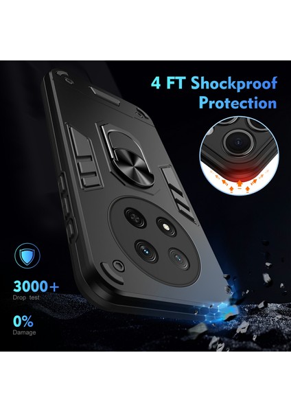 Honor X9C 5g Kılıf Pc+Tpu Drop Defend Telefon Kılıfı Halkalı Ayaklıklı-Siyah (Yurt Dışından) indirimleri
