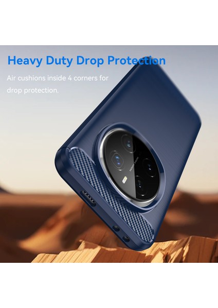 Honor Magic7 Pro 5g Kılıf Karbon Fiber Doku Fırçalanmış Parmak Izi Önleyici Telefon Arka Kapağı-Mavi (Yurt Dışından) fiyatları