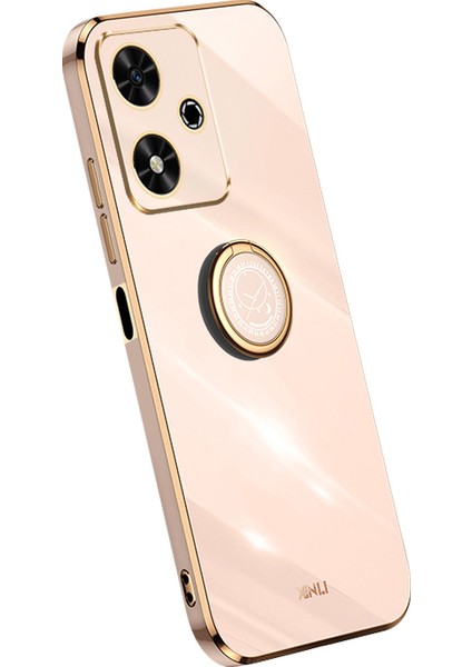Xınlı For Honor Play 50 Kılıf Tpu Telefon Kılıfı Kickstand ile Elektrokaplama Altın Kenar-Pembe (Yurt Dışından)