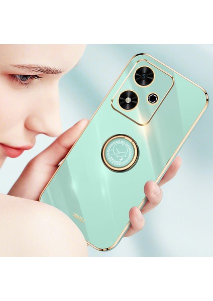 Xınlı For Honor Play 50 Kılıf Tpu Telefon Kılıfı Kickstand ile Elektrokaplama Altın Kenar-Pembe (Yurt Dışından) modelleri