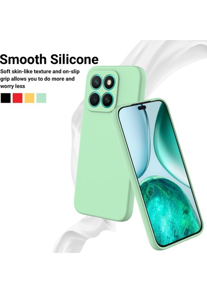 Honor X8C 4g Sıvı Silikon Kılıf Telefon Arka Kapağı El Kayışı Ile-Yeşil (Yurt Dışından) modelleri