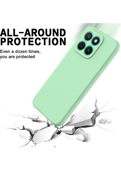 Honor X8C 4g Sıvı Silikon Kılıf Telefon Arka Kapağı El Kayışı Ile-Yeşil (Yurt Dışından) indirimleri