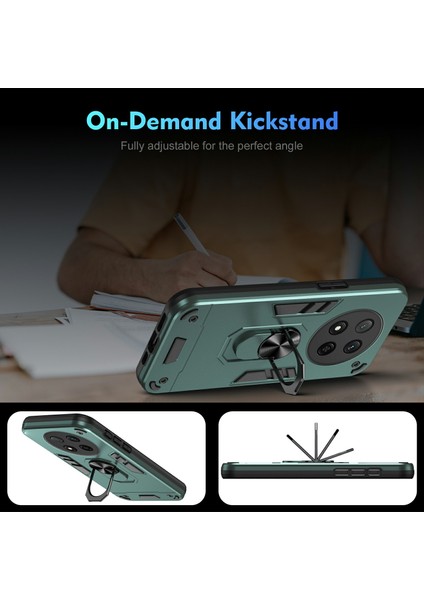 Honor X9C 5g Kılıf Pc+Tpu Drop Defend Telefon Kılıfı Yüzüklü Ayaklık-Yeşil (Yurt Dışından) modelleri