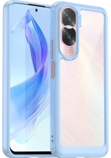 Honor 90 Lite 5G/X50I 5g Tpu+Akrilik Cep Telefonu Arka Kapağı Şeffaf Koruyucu Darbeye Dayanıklı Kılıf-Mavi (Yurt Dışından)