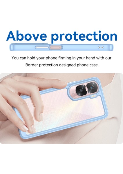 Honor 90 Lite 5G/X50I 5g Tpu+Akrilik Cep Telefonu Arka Kapağı Şeffaf Koruyucu Darbeye Dayanıklı Kılıf-Mavi (Yurt Dışından) modelleri