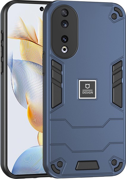 Honor 90 Telefon Kılıfı Düşme Koruması Parmak Izi Önleyici-Lacivert (Yurt Dışından)