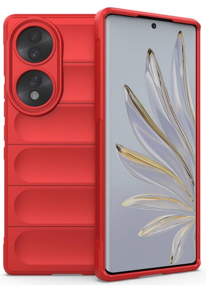 Honor 70 5g Yumuşak Tpu Telefon Kılıfı Darbe Emici Düşmeye Dayanıklı Cep Telefonu Kılıfı-Kırmızı (Yurt Dışından)