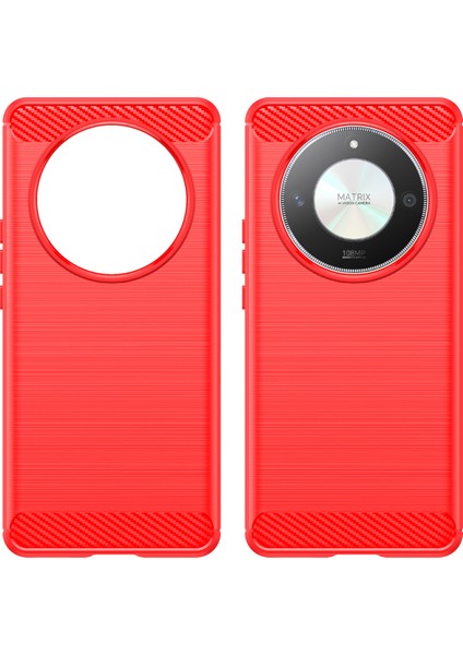 Honor X50/X9B 5g/magic6 Lite 5g Kılıf Tpu Karbon Fiber Doku Çizilmeye Dayanıklı Telefon Kılıfı-Kırmızı (Yurt Dışından) modelleri