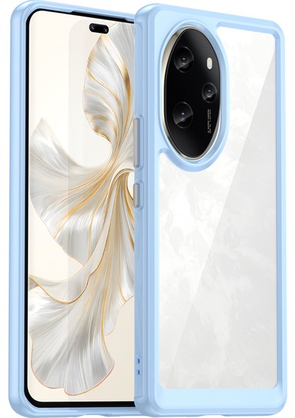 Honor 100 Pro 5g Kılıf Renkli Çerçeve Tpu+Akrilik Telefon Kılıfı-Mavi (Yurt Dışından)