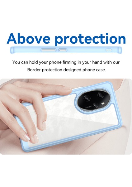 Honor 100 Pro 5g Kılıf Renkli Çerçeve Tpu+Akrilik Telefon Kılıfı-Mavi (Yurt Dışından) fırsatları
