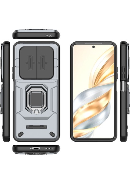 Honor X60 5g Kılıf Pc+Tpu Kickstand Telefon Koruyucu Lens Kapağı Ile-Gri (Yurt Dışından) indirimleri