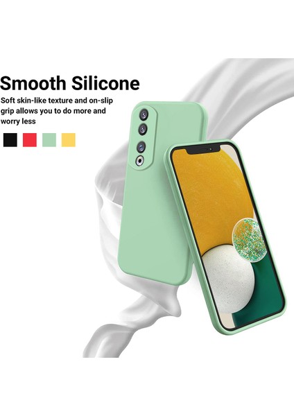 Honor 90 Pro Sıvı Silikon Telefon Kılıfı Yumuşak Astarlı Koruyucu Kılıf Kayışlı-Yeşil (Yurt Dışından) fırsatları