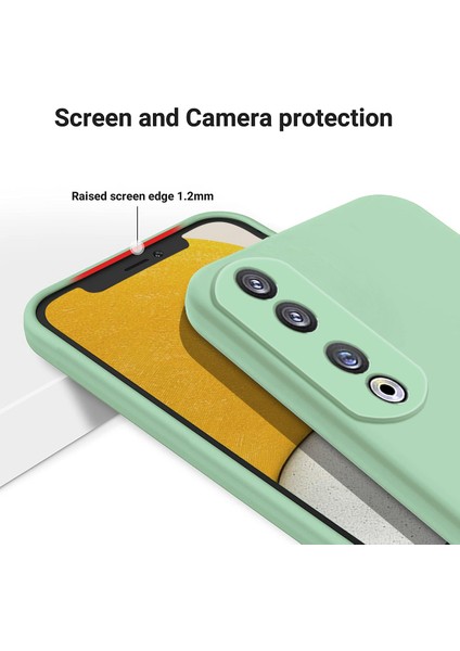 Honor 90 Pro Sıvı Silikon Telefon Kılıfı Yumuşak Astarlı Koruyucu Kılıf Kayışlı-Yeşil (Yurt Dışından) indirimleri