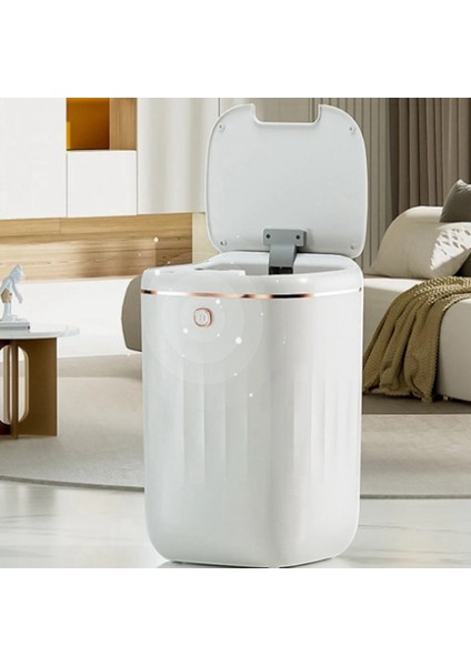Akıllı Çöp Kutusu Otomatik Sensörlü Çöp Kutusu Kapasiteli Indüksiyonlu Çöp Kutusu Mutfak Banyo Beyaz (Yurt Dışından) modelleri