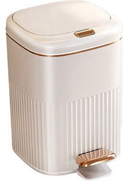 Banyo Için 10L Lüks Pedal Çöp Kutusu, Büyük Kapasiteli Su Geçirmez Mutfak Geri Dönüşüm Kutusu -Tip Kapaklı (Yurt Dışından)