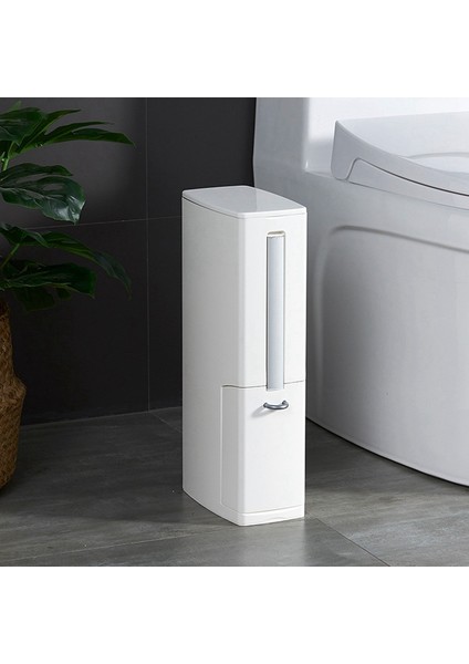Banyo Çöp Kutusu, Tuvalet Fırçası Seti, Küçük Çöp Kutusu, Kapaklı Ultra Ince Plastik Çöp Kutusu Beyaz (Yurt Dışından) modelleri