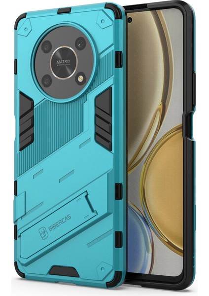 Honor X9 4G/5G/X30 5g Için Düşmeye Dayanıklı Hibrit Tpu+Pc Kılıfı Destek Standı Koruyucu Telefon Arka Kapağı-Bebek Mavisi (Yurt Dışından)