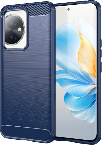 Honor 100 5g Fırçalanmış Telefon Kılıfı Çizilmez Yumuşak Tpu Kapak-Mavi (Yurt Dışından)