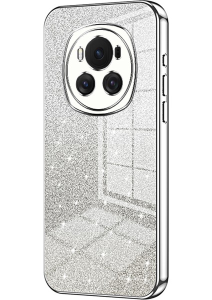 For Honor Magic6 5g Gradient Glitter Cep Telefonu Kılıfları Elektrokaplama Tpu Kabuk-Gümüş (Yurt Dışından)