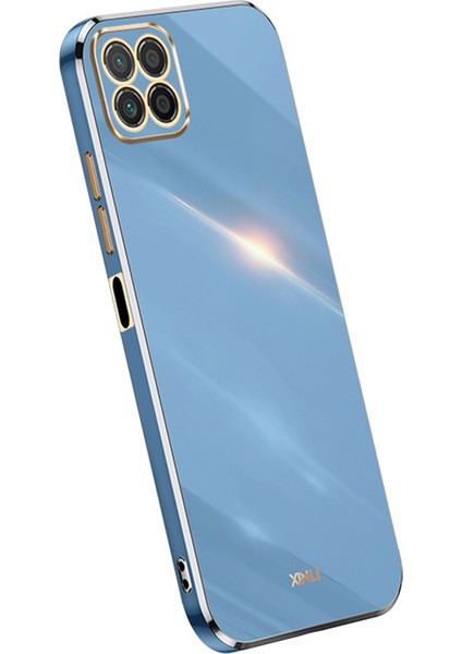 Xınlı For Honor X8 5g Kılıf Tpu Koruma Telefon Kılıfı Galvanik Altın Kenar-Mavi (Yurt Dışından)