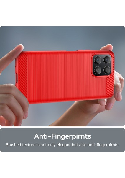 Tpu Telefon Kılıfı Honor X30I Düşmeye Karşı Dayanıklı Darbeye Dayanıklı Kılıf Karbon Fiber Doku Fırçalanmış Telefon Kılıfı-Kırmızı (Yurt Dışından) fırsatları