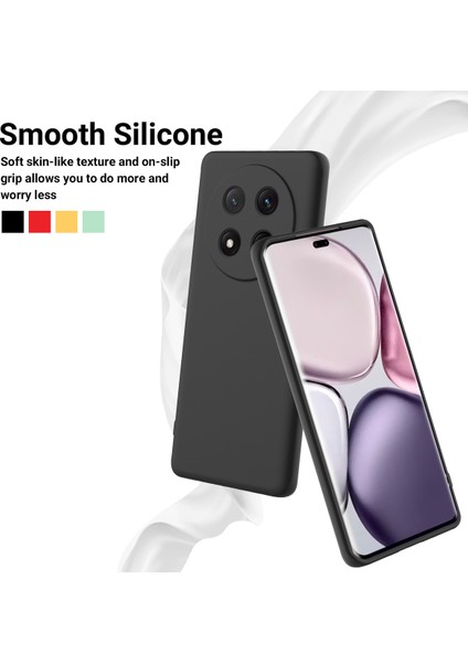 Honor Magic7 Lite 5G/X9C 5G/X60 Pro 5g Kılıf Sıvı Silikon Telefon Arka Kapağı El Kayışı Ile-Siyah (Yurt Dışından) modelleri
