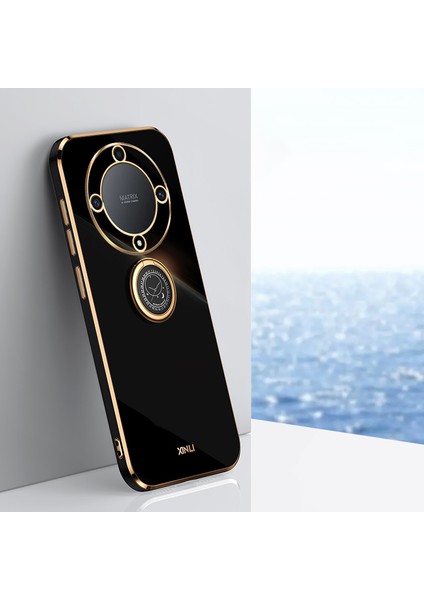 Xınlı For Honor Magic5 Lite 5G/X9A 5g Halkalı Kickstand Elektrokaplama Telefon Kılıfı Tpu Telefon Kılıfı-Siyah (Yurt Dışından) indirimleri