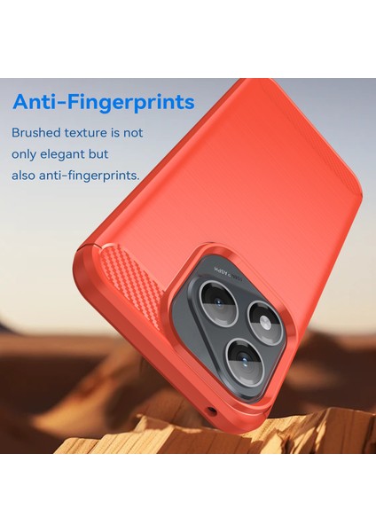 Honor 400 LITE/X70I Kılıf Koruyucu Telefon Kılıfı Karbon Fiber Doku Fırçalanmış-Kırmızı (Yurt Dışından) modelleri