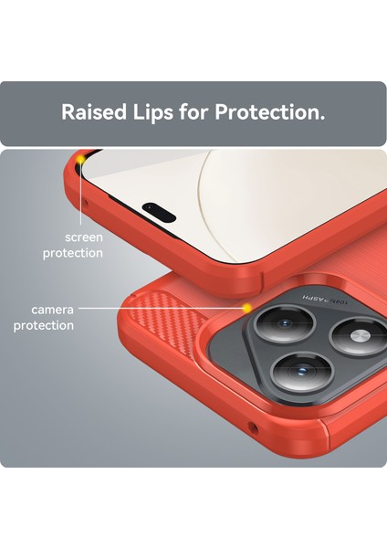 Honor 400 LITE/X70I Kılıf Koruyucu Telefon Kılıfı Karbon Fiber Doku Fırçalanmış-Kırmızı (Yurt Dışından) indirimleri