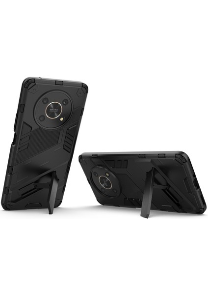 Honor X9 4G/5G/X30 5g Düşmeye Dayanıklı Hibrit Tpu+Pc Kılıfı Kickstand Koruyucu Telefon Arka Kapağı-Siyah (Yurt Dışından) fiyatları