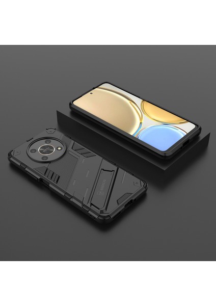 Honor X9 4G/5G/X30 5g Düşmeye Dayanıklı Hibrit Tpu+Pc Kılıfı Kickstand Koruyucu Telefon Arka Kapağı-Siyah (Yurt Dışından) indirimleri