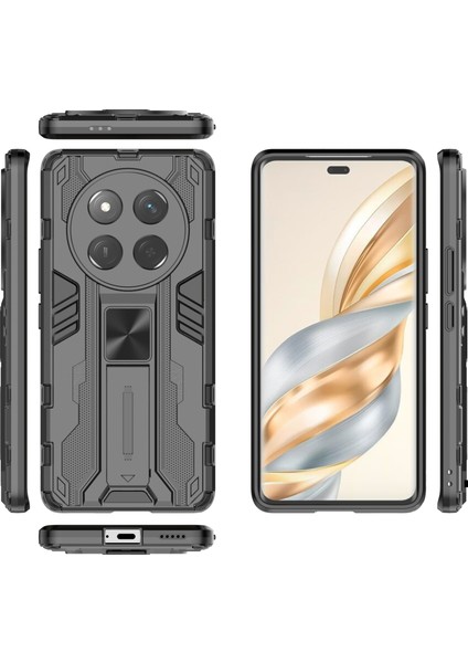 Honor X60 Pro 5g Kılıf Pc+Tpu Darbeye Dayanıklı Telefon Kılıfı Kickstand Ile-Siyah (Yurt Dışından) fırsatları