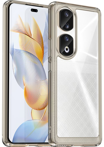 Honor 90 Pro Tpu+Akrilik Hibrit Telefon Kılıfı Şeffaf Arka Koruyucu Kapak-Şeffaf Gri (Yurt Dışından)