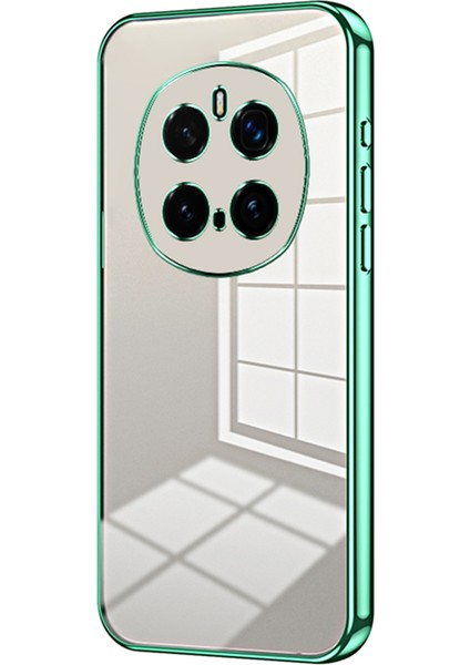 Honor Magic7 Pro 5g Kılıf Galvanik Çerçeve Yumuşak Tpu Telefon Kılıfı-Yeşil (Yurt Dışından)