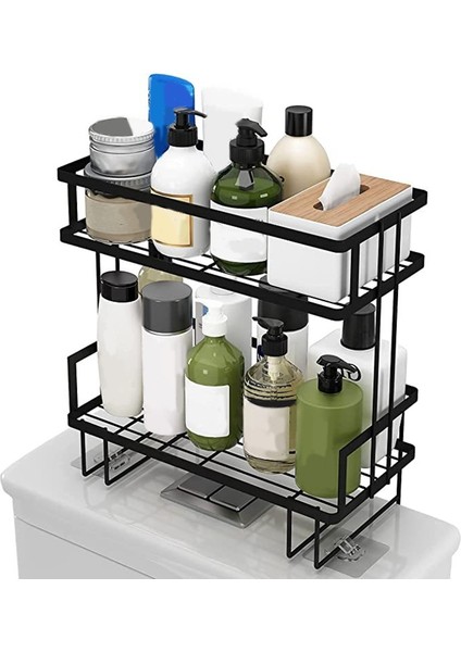 Banyo Aksesuarları, Banyo Düzenleyicileri ve Depolama, Tuvalet Üstü 2 Katlı Depolama, Siyah (Yurt Dışından) indirimleri