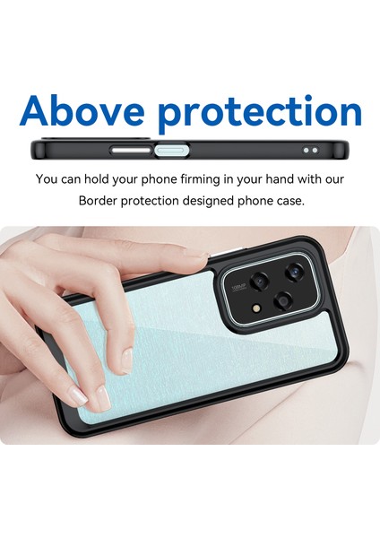 Honor 200 Lite Kılıf Renkli Çerçeve Tpu+Akrilik Şeffaf Arka Telefon Kılıfı-Siyah (Yurt Dışından) modelleri