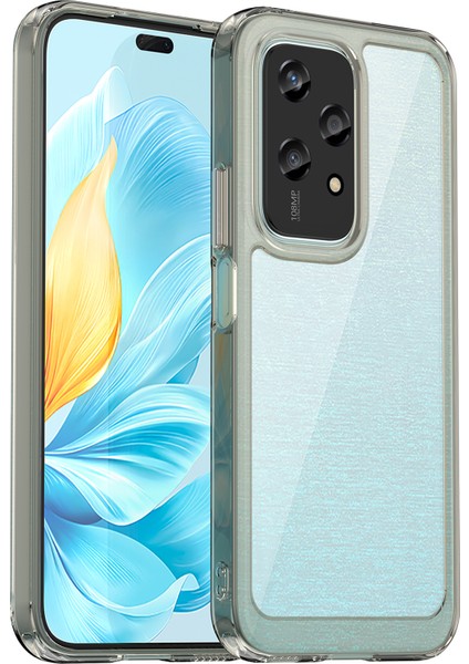Honor 200 Lite Kılıf Renkli Çerçeve Tpu+Akrilik Şeffaf Arka Telefon Kılıfı-Şeffaf Gri (Yurt Dışından)
