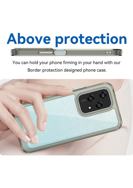 Honor 200 Lite Kılıf Renkli Çerçeve Tpu+Akrilik Şeffaf Arka Telefon Kılıfı-Şeffaf Gri (Yurt Dışından) modelleri