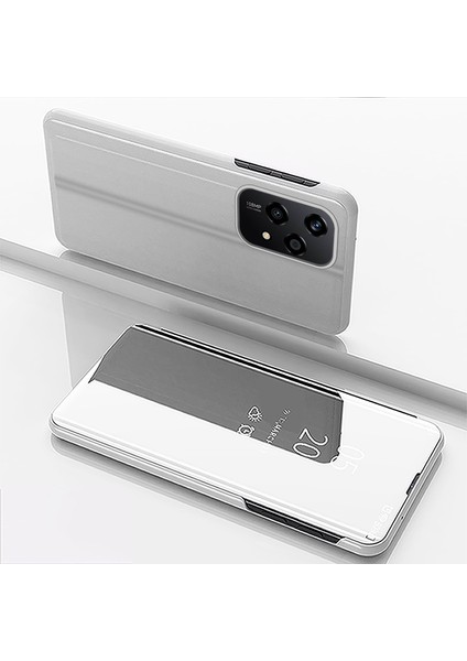 Honor 200 Lite Kılıf Görünüm Penceresi Standı Deri Kapaklı Telefon Kılıfı-Gümüş (Yurt Dışından) indirimleri