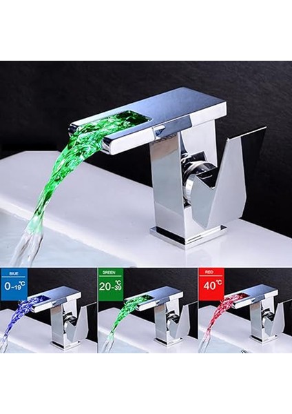 Lavabo Çıkışı, Banyo Tek Sıcak ve Soğuk Su Çıkışı, Renk Değiştiren Kare Lavabo Banyo Dolabı Çıkışı (Gümüş) (Yurt Dışından) fırsatları