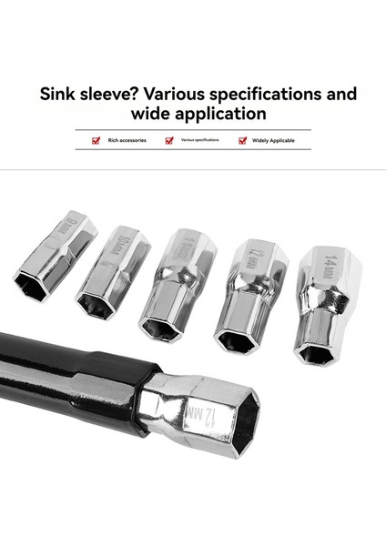 Soketli Musluk Anahtarı Tesisatçı Soket Anahtarı - Musluk Geri Somun Anahtarı Musluk Montaj Tamir Aleti El Aleti (Yurt Dışından) modelleri