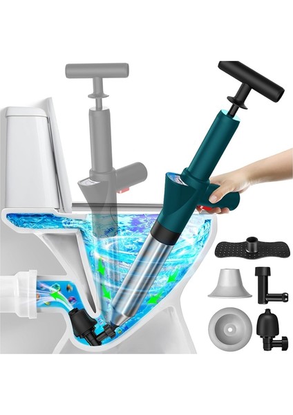 Tuvalet Pompası, Gerçek Zamanlı Barometreli Yüksek Basınçlı Hava Tahliyesi, Banyo ve Lavabo Için Tıkanıklık Açma Aleti (Yurt Dışından) fiyatları