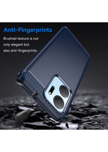 Honor X7A 5g Yumuşak Tpu Telefon Kılıfı Fırçalanmış Karbon Fiber Doku Koruyucu Telefon Kılıfı-Mavi (Yurt Dışından) fırsatları