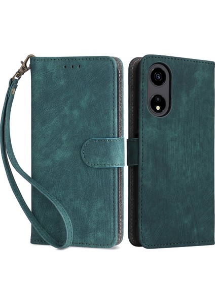 Honor X5 Plus/play 40C 5g Kılıf Kitap Stili Rfıd Engelleme Cüzdan Telefon Kılıfı Kayışlı-Yeşil (Yurt Dışından)