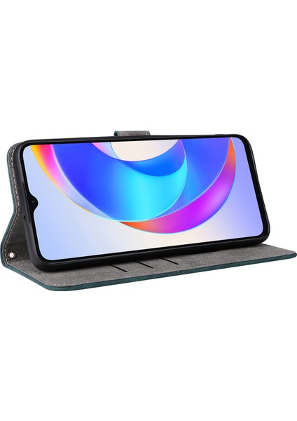 Honor X5 Plus/play 40C 5g Kılıf Kitap Stili Rfıd Engelleme Cüzdan Telefon Kılıfı Kayışlı-Yeşil (Yurt Dışından) modelleri